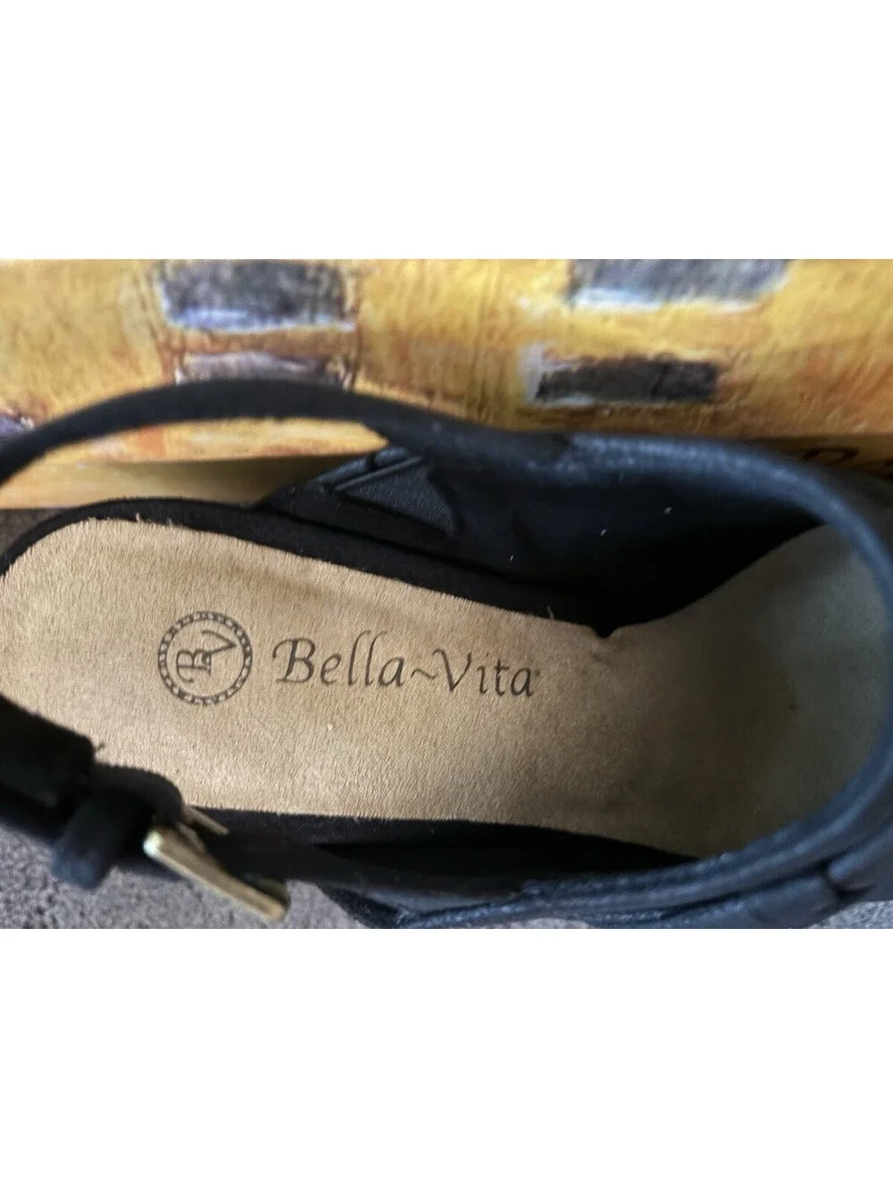 BELLA-VITA  Black Back Strap womens shoes Size 7.5